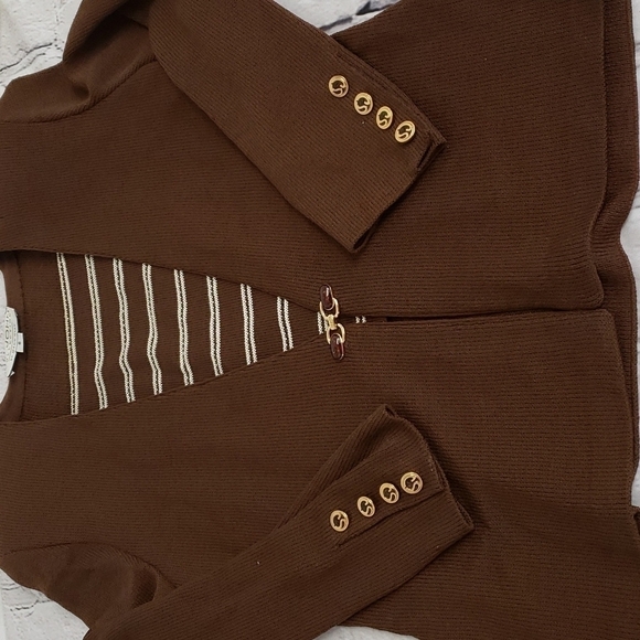 ST. John for Marie Gray Brown Knit Suit 2 Piece 6 Jacket 4 Skirt EUC - Picture 10 of 16